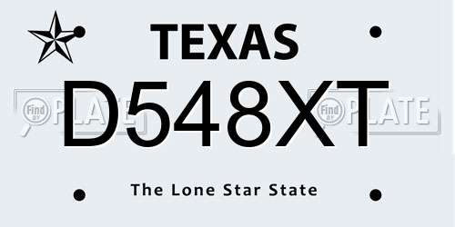 D548XT Texas License Plate