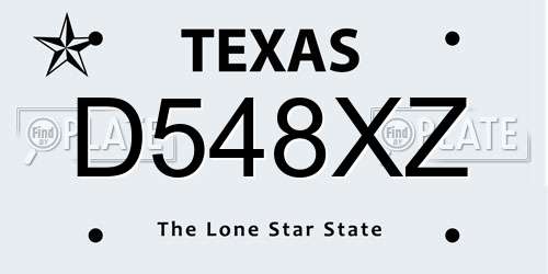 D548XZ Texas License Plate
