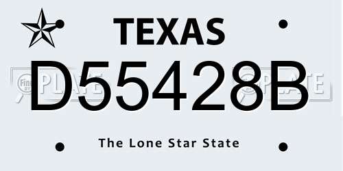 D55428B Texas License Plate