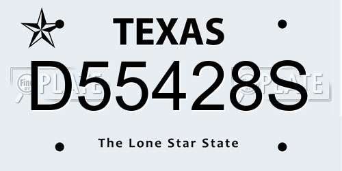 D55428S Texas License Plate