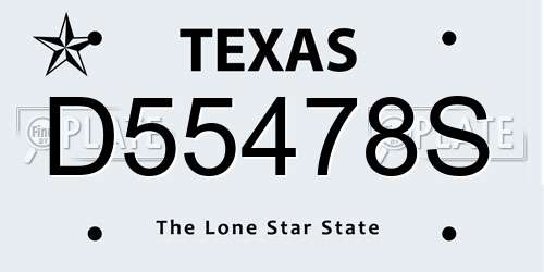 D55478S Texas License Plate