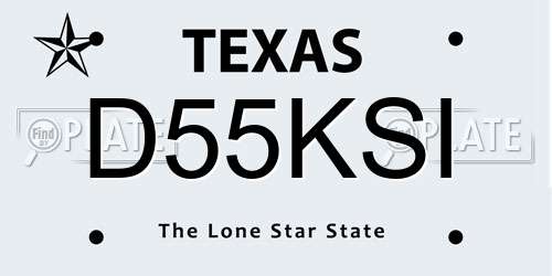 D55KSI Texas License Plate