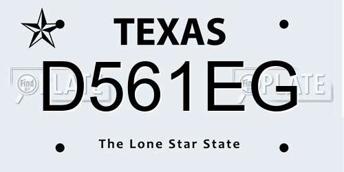 D561EG Texas License Plate