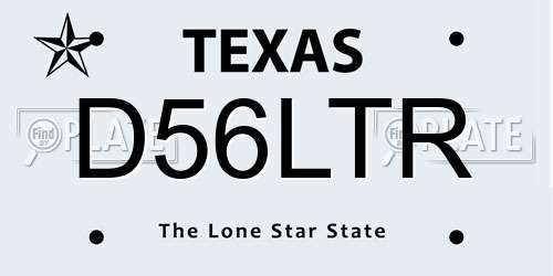 D56LTR Texas License Plate