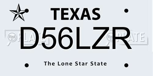 D56LZR Texas License Plate