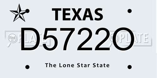 D5722O Texas License Plate