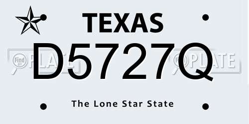 D5727Q Texas License Plate