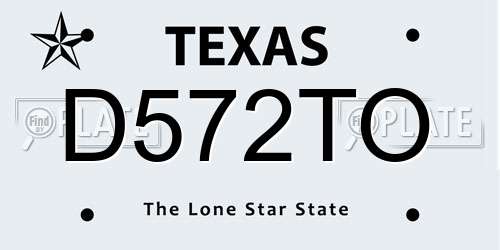 D572TO Texas License Plate
