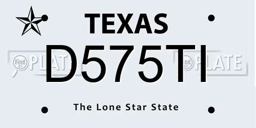 D575TI Texas License Plate