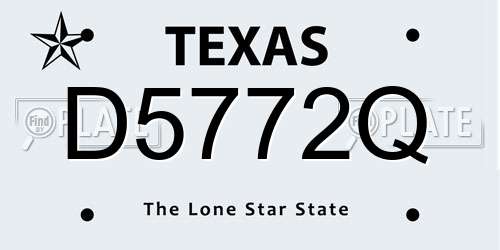 D5772Q Texas License Plate