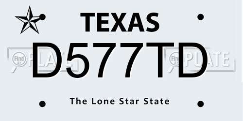 D577TD Texas License Plate