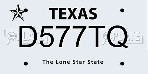 D577TQ Texas License Plate