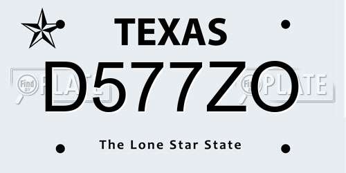 D577ZO Texas License Plate