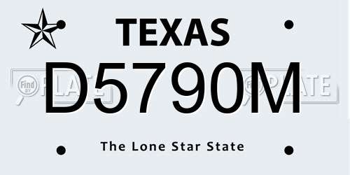 D5790M Texas License Plate
