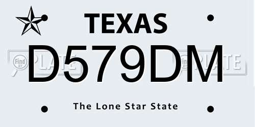 D579DM Texas License Plate
