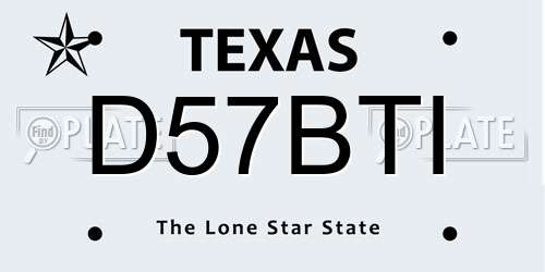 D57BTI Texas License Plate