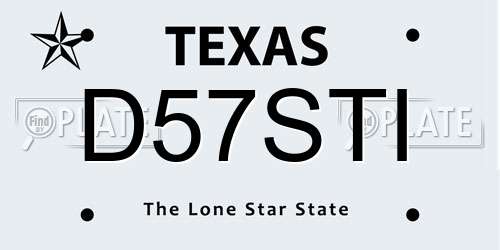 D57STI Texas License Plate