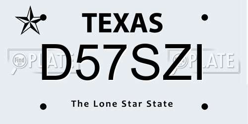 D57SZI Texas License Plate
