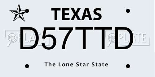 D57TTD Texas License Plate