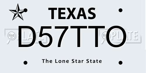D57TTO Texas License Plate