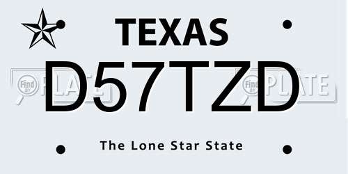 D57TZD Texas License Plate