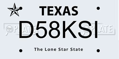 D58KSI Texas License Plate