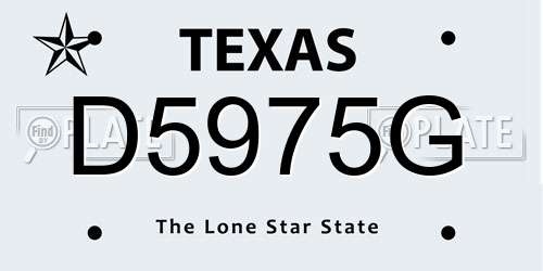 D5975G Texas License Plate