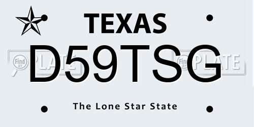 D59TSG Texas License Plate