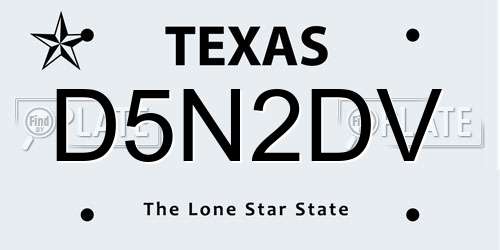 D5N2DV Texas License Plate