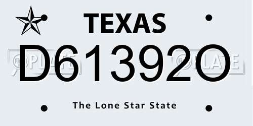 D61392O Texas License Plate