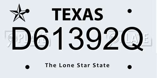 D61392Q Texas License Plate