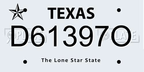 D61397O Texas License Plate