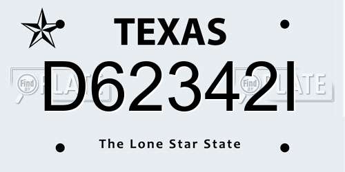 D62342I Texas License Plate