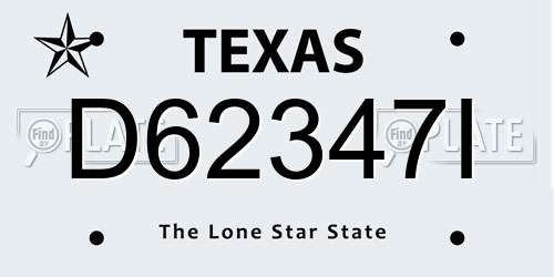 D62347I Texas License Plate