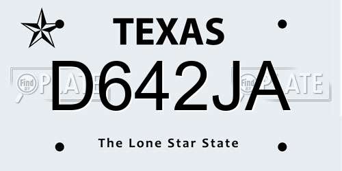 D642JA Texas License Plate