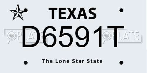 D6591T Texas License Plate
