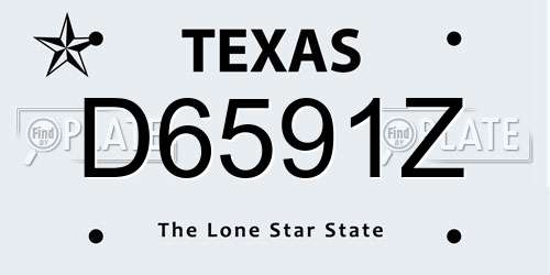 D6591Z Texas License Plate