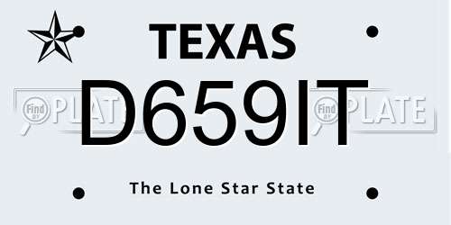 D659IT Texas License Plate