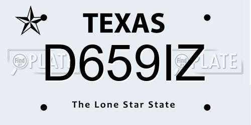 D659IZ Texas License Plate