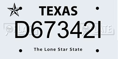 D67342I Texas License Plate