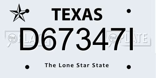 D67347I Texas License Plate