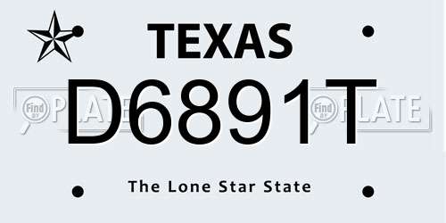 D6891T Texas License Plate