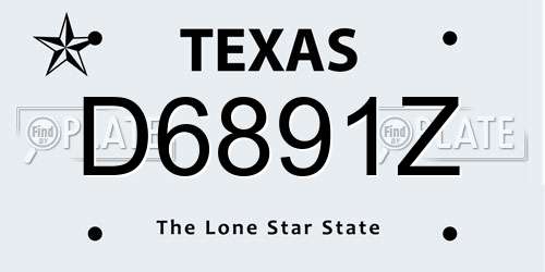 D6891Z Texas License Plate
