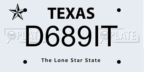 D689IT Texas License Plate