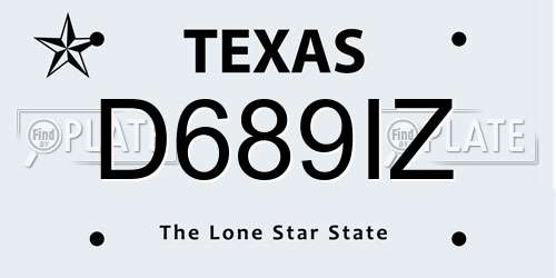 D689IZ Texas License Plate