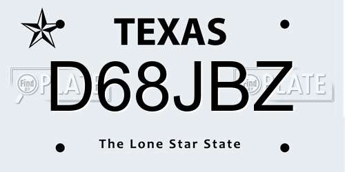 D68JBZ Texas License Plate