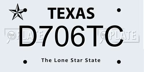 D706TC Texas License Plate