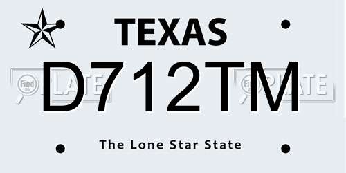 D712TM Texas License Plate