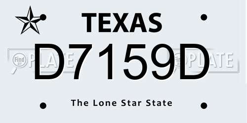 D7159D Texas License Plate