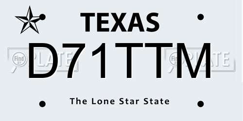 D71TTM Texas License Plate